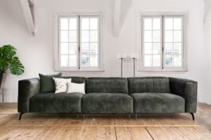 vino piemonte stretch zitbank Soof's Interieur mooie bredebank met vaste zitkussens adore stof kleur groen